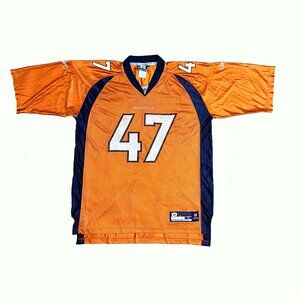 Vintage Reebok John Lynch Denver Broncos NFL Jersey #47 Size XL